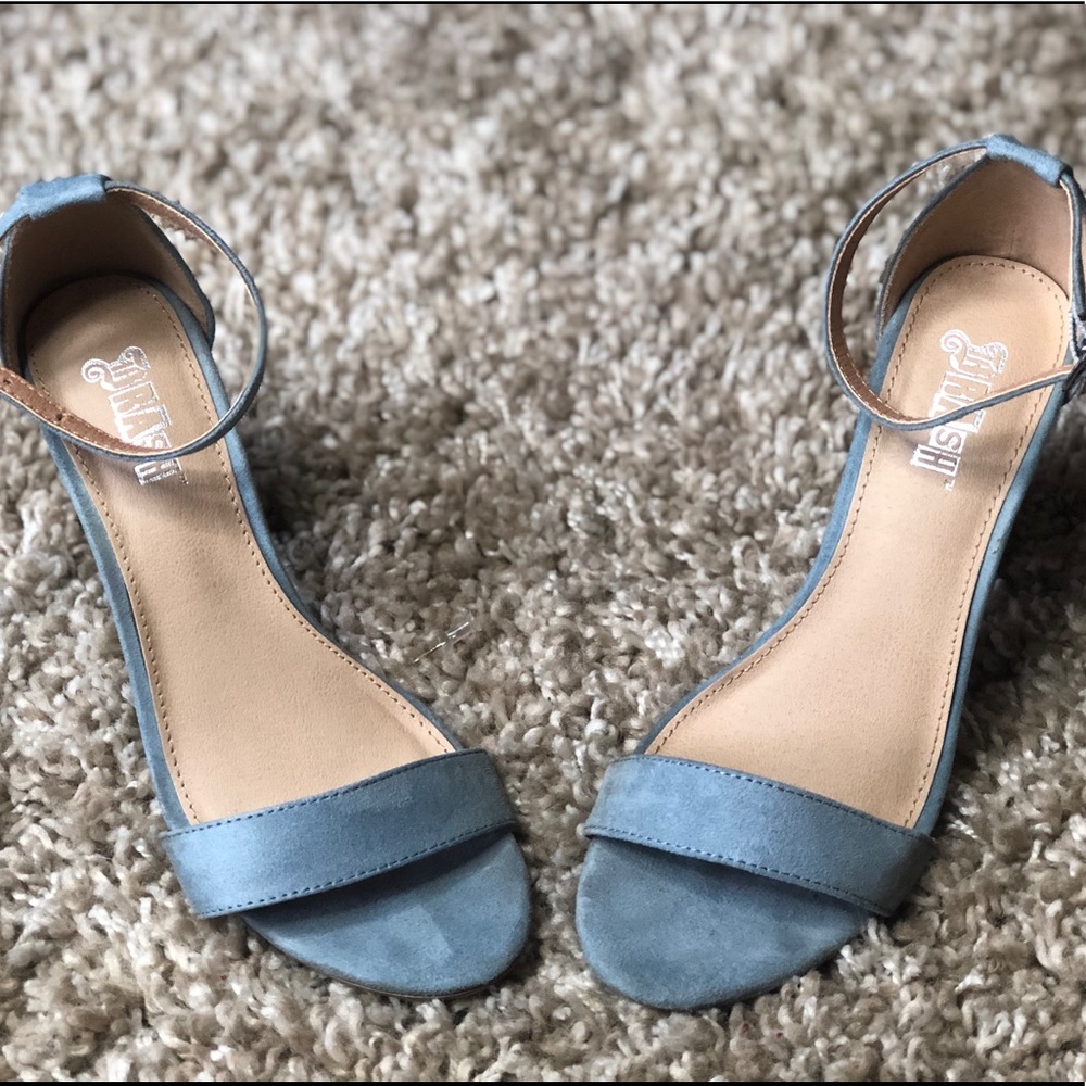 Pastel baby blue chunky heels
